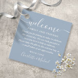 Dusty Blue Script Wedding Welcome Gift Basket Bag Favor Tags<br><div class="desc">Featuring signature style names,  this elegant dusty blue and white tag can be personalized with your special thank you information in chic white lettering. Designed by Thisisnotme©</div>