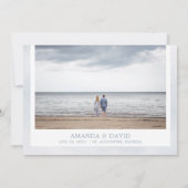 Dusty Blue Seashell White Orchid Beach With Photo Save The Date (Back)