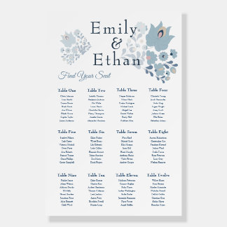 Dusty Blue Seating Chart Elegant Foam Boards