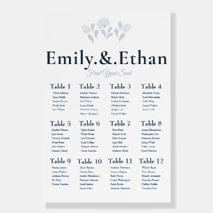 Dusty Blue Seating Chart Wedding Sign