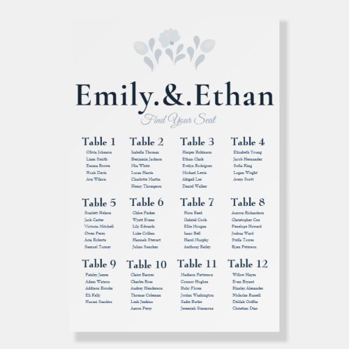 Dusty Blue Seating Chart Wedding Sign