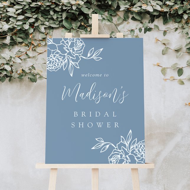Dusty Blue | Secret Garden Bridal Shower Welcome Foam Board (Creator Uploaded)