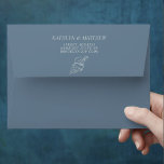 Dusty Blue Shell Beach Ocean Destination Wedding Envelope<br><div class="desc">Dusty Blue Modern Shell Beach Ocean Destination Wedding Invitation Envelope. Celebrate your special day with this elegant and beautiful wedding invitation design to beautify your special occasion. All the texts are pre-arranged for you to personalize easily and quickly with your own details.</div>