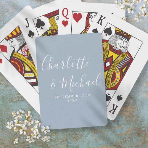 Dusty Blue Signature Script  Playing Cards