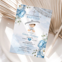 Dusty Blue Silver Floral Mexican Boy Baptism