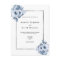 Dusty blue silver white florals wedding invitation