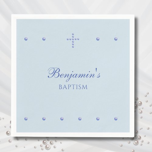 Dusty Blue Simple Cross Christian Baptism