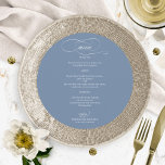 Dusty Blue Simple Elegant Round Wedding Menu<br><div class="desc">Dusty Blue Simple Elegant Round Wedding Menu</div>