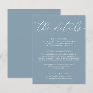 Dusty Blue Simple Elegant Wedding 1 Enclosure Card
