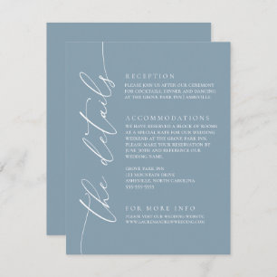 Dusty Blue Simple Elegant Wedding 1 Enclosure Card