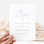Dusty Blue Simple Elegant Wedding Invitation<br><div class="desc">Beautiful dusty blue minimalist wedding invitation. Fully customizable with names,  dates,  location and colors to match your wedding theme.</div>