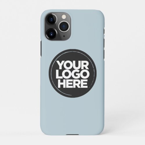 Dusty Blue Simple Logo Replacement iPhone Case