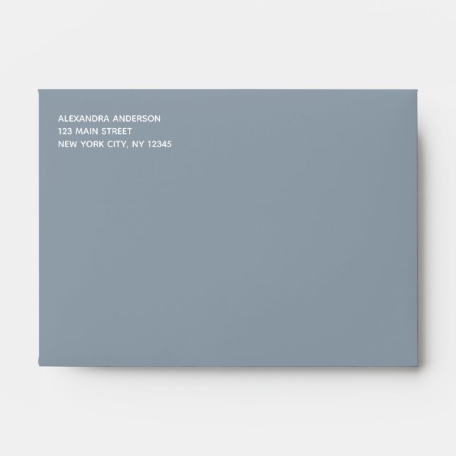 Dusty Blue Simple Minimalist Colored Envelope (Front)