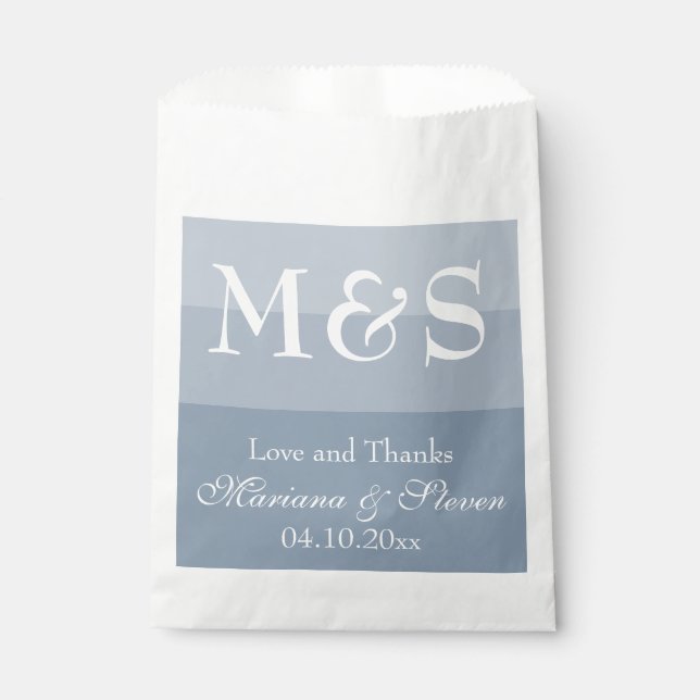 Dusty Blue Simple Modern Chic Script Favor Bag (Front)