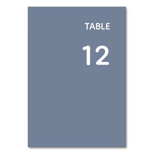 Dusty Blue Simple Modern Table Card