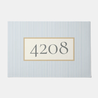 Dusty Blue Simple Stripes Classic Doormat