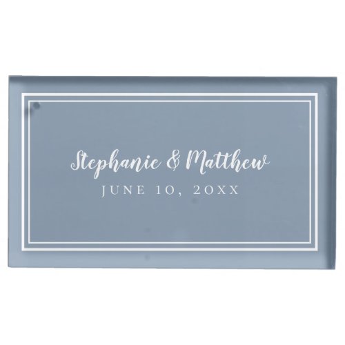 Dusty Blue Simple Wedding Reception Table Place Card Holder
