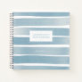 Dusty Blue Sketchbook Abstract Stripes Custom Name Notebook