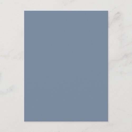 Dusty Blue Slate Grey Gray Solid Color Background Postcard