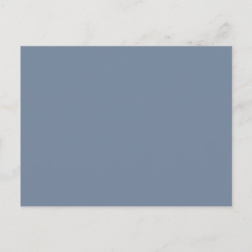 Dusty Blue Slate Grey Gray Solid Color Background Postcard