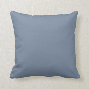 Dusty Blue Slate Grey Gray Solid Color Background Throw Pillow