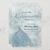 Dusty blue snow winter wonderland Quinceañera Invi Invitation (Front/Back)