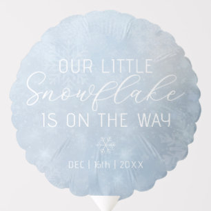 Dusty Blue Snowflake Baby Shower Balloon