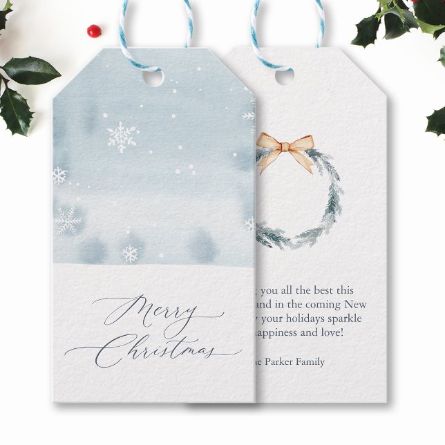 Dusty Blue Snowflake Gift Tag (Creator Uploaded)