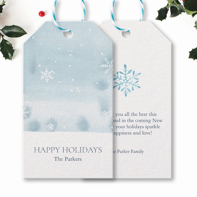Dusty Blue Snowflake Gift Tag (Creator Uploaded)