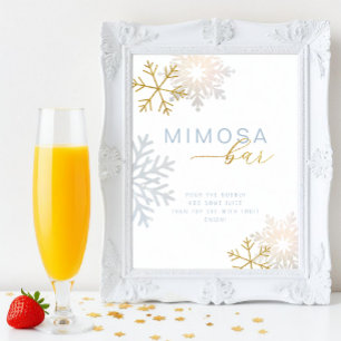 Dusty Blue Snowflake Mimosa Bar Sign
