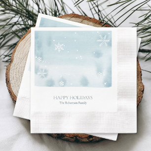 Dusty Blue Snowflake Paper Napkin