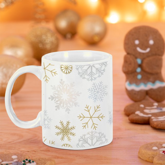 Dusty Blue Snowflake Winter Coffee Mug (Winter Wonderland Keepsake Mug)