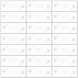 Dusty Blue Snowflake Winter Modern Guest Address Sticker