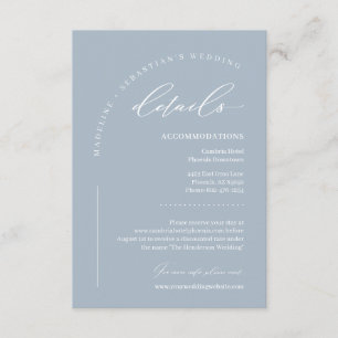 Dusty Blue Soft Wedding Details Enclosure Card