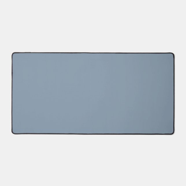 Dusty Blue Solid Color Desk Mat (Front)