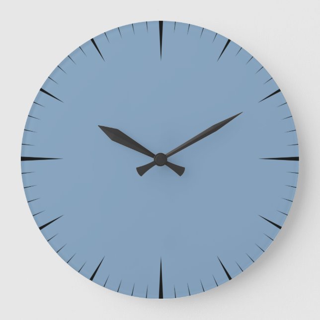 Dusty Blue solid color  Large Clock (Front)