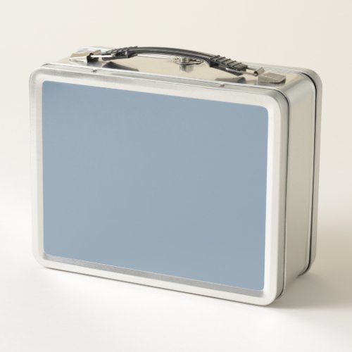 Dusty Blue Solid Color Metal Lunch Box