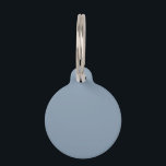 Dusty Blue Solid Color Pet ID Tag<br><div class="desc">Dusty Blue Solid Color.
A refined and calming shade of cool slate blue. This color captures the serenene calm of a misty morning sky or the gentle hues of a distant mountain range. This versatile blue seamlessly integrates into modern and classic aesthetics alike. This serene blue brings a touch of understated charm and timeless appeal.</div>