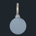 Dusty Blue Solid Color Pet ID Tag<br><div class="desc">Dusty Blue Solid Color.
A refined and calming shade of cool slate blue. This color captures the serenene calm of a misty morning sky or the gentle hues of a distant mountain range. This versatile blue seamlessly integrates into modern and classic aesthetics alike. This serene blue brings a touch of understated charm and timeless appeal.</div>