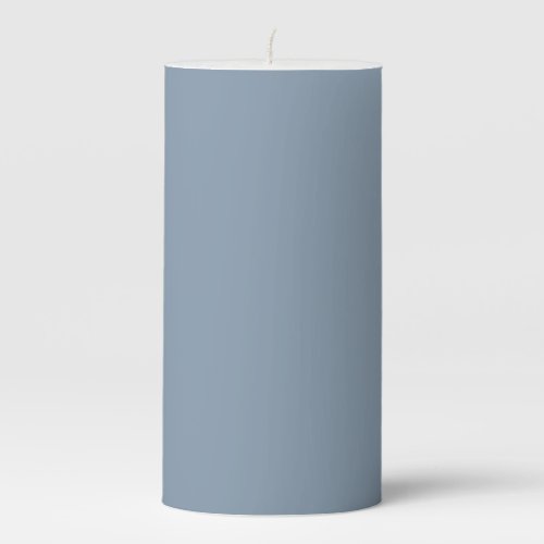 Dusty Blue Solid Color Pillar Candle