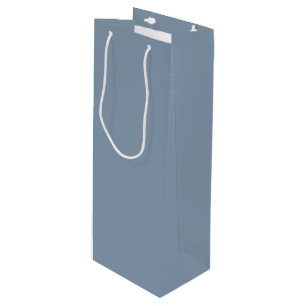 Dusty Blue Solid Color Wine Gift Bag