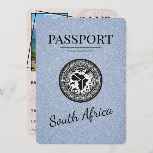 Dusty Blue South Africa Passport Save The Date