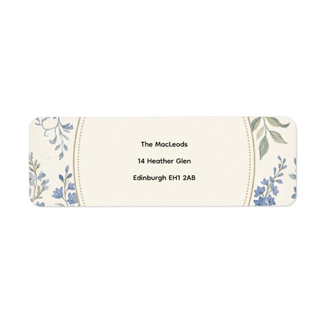 Dusty Blue Sprig Return Address Label (Front)