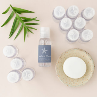 Dusty Blue Starfish Wedding Hand Sanitizer