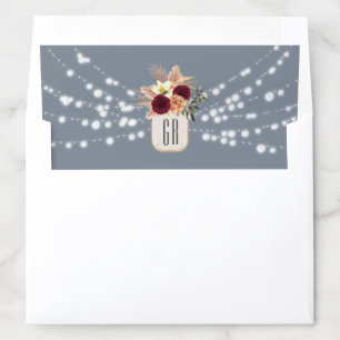 Dusty Blue String Lights Envelope Liner