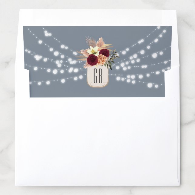 Dusty Blue String Lights Envelope Liner (In Envelope)