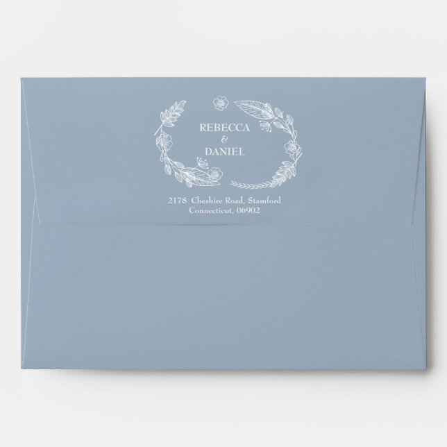 Dusty Blue String Lights Return Address Envelope (Back (Top Flap))