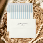 Dusty Blue Striped Envelope<br><div class="desc">This envelope design coordinates perfectly with our  "Blue Stripes Elegant Baptism Boy Invite".
This sophisticated baptism suite features blue & white stripes on an "aged" ivory color paper. For a premium linen look choose the paper type "linen"</div>