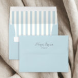 Dusty Blue Stripes Elegant Envelope for Baptism<br><div class="desc">This dusty blue envelope design coordinates perfectly with our "Blue Stripes Elegant Baptism Boy Invite".
This sophisticated baptism suite features blue & white stripes on an "aged" ivory color paper.</div>