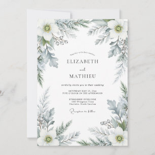 Dusty Blue Sublime Winter Wedding Invitation